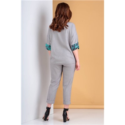Liona Style 752 серый/бирюза, Брюки,  Блуза
