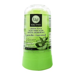 U&I GREEN TEA & ALOE VERA Alym Crystal Deodorant (Дезодорант кристаллический С ЗЕЛЁНЫМ ЧАЕМ И АЛОЭ ВЕРА), 80 г.
