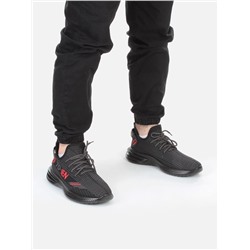 HA103-3 BLACK/RED Кроссовки летние мужские (текстиль) размер