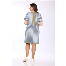 Lady Style Classic 1427/9 синий_хаки-полосы, Платье