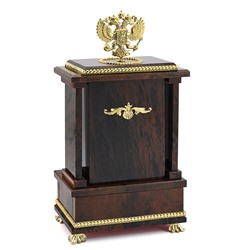 Часы из обсидиана коричневого "Герб РФ" 190*100*340мм