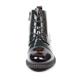 CC061-3 BLACK/GREEN Ботинки женские (натуральная кожа, байка) размер 39