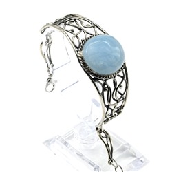 Браслет аквамарин "Капля", 17,5см.