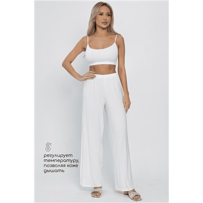 Брюки-палаццо для дома Шелк вискозы (молочные) Б14498-52М