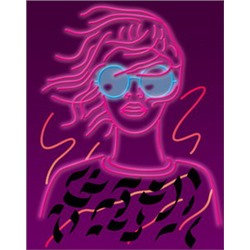 Девушка неон. Тетрадь в мягкой пластиковой обложке, А5, 80л.