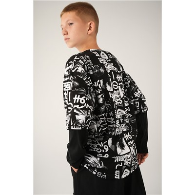 Детский лонгслив с двойным рукавом Happyfox