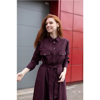 Individual design 19133 черно-бордовая_клетка, Платье