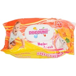 Влажные салфетки АКАМА DISCOUNT  120шт Календула и вит.Е д/детей  (с клапаном)