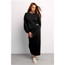 Юбка длинная макси с разрезом 388BLK