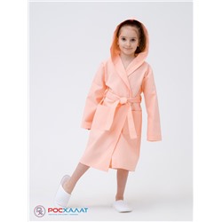 Детский вафельный халат с капюшоном нежно-персиковый В-07 (17)
