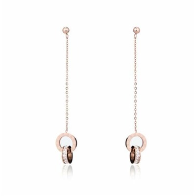 SALE! Длинные серьги с цепями и кольцами, римский циферблат, 1 пара.