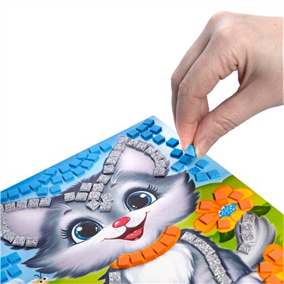 Аппликация для детей «Кошечка» (4 цвета, 200 элементов)