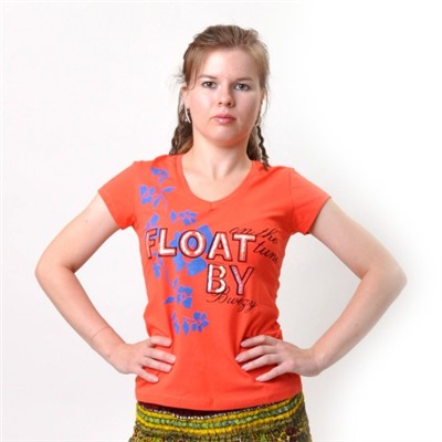 Футболка женская "Float By" (orange)