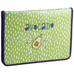 Папка для труда 1 отделение А4 пластик, молния вокруг, откид. планка "Happy Avocado"ArtSpace ПТР-5_42257, ПТР-5_42257