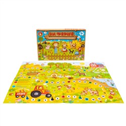Настольная игра ходилка с фишками и кубиками «На ферме»