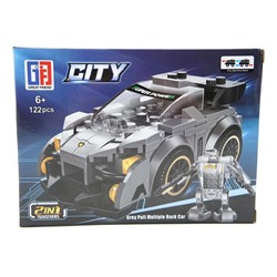 Конструктор City 2в1 Трансформер Спорт. машина 122 дет. 21*15,5см / коробка 123-525