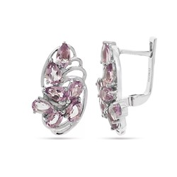 Серьги из серебра аметист, Смайл