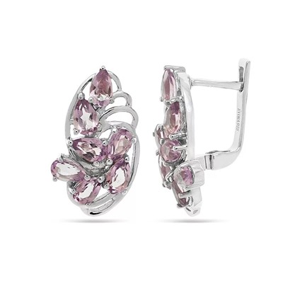 Серьги из серебра аметист, Смайл