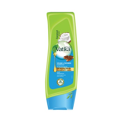 Vatika COCONUT AND CASTOR Volume And Thickness Conditioner, Dabur (Ватика КОКОС И КАСТОРОВОЕ МАСЛО Кондиционер ОБЪЕМ И ТОЛЩИНА для тонких волос, Дабур), 200 мл.