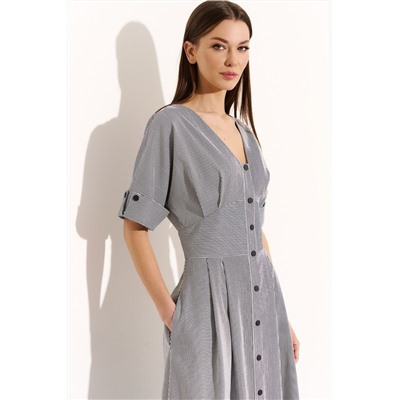DiLiaFashion 0756 черно-белая_полоска, Платье