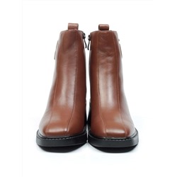 CQ112-2 BROWN Ботинки демисезонные женские (натуральная кожа, байка) размер 36