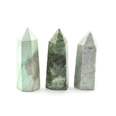 Кристалл из зеленого лунного камня "Карандаш" 33*32*92мм, 145-149г