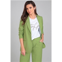 LeNata 32223 на-зеленом-полоска, Брюки,  Жакет,  Джемпер
