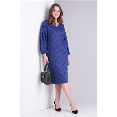 Viola Style 01007 синий_в_горошек, Платье