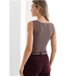 Топ из трикотажа в широкий рубчик