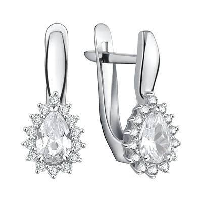 Серьги из серебра куб.циркон., Л-29084