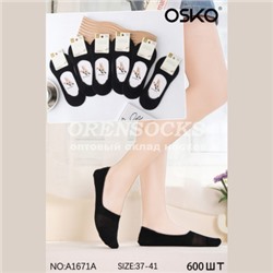 СЛЕДКИ ЖЕНСКИЕ СИЛИКОНОВЫЙ ЗАДНИК ЧЕРНЫЕ OSKO A1671A