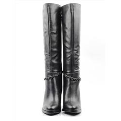 X655-G1519RM N8101 BLACK Сапоги зимние женские (натуральная кожа, натуральный мех (еврозима)) размер 37