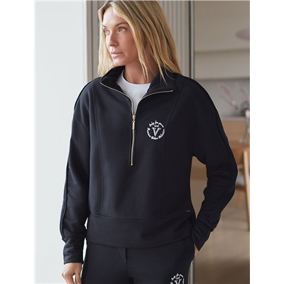 Джемпер с воротом на молнии из петельчатого  футера трехнитки с эластаном