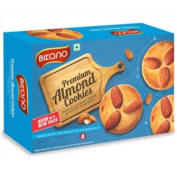 Premium ALMOND COOKIES, Bikano (ПРЕМИУМ АЛМОНД КУКИС печенье миндальное, Бикано), 200 г.