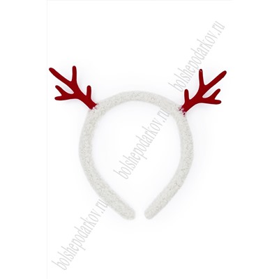 Новогодний ободок "Рожки"(SF-1708) белый
