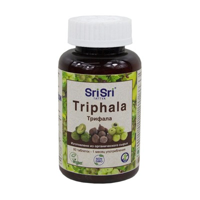 TRIPHALA tabs, Sri Sri Tattva (ТРИФАЛА таблетки, Шри Шри Таттва), русская упаковка, 60 таб.