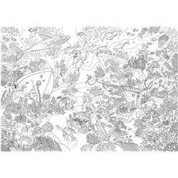 Плакат раскраска для детей «Подводный мир» (формат А1)