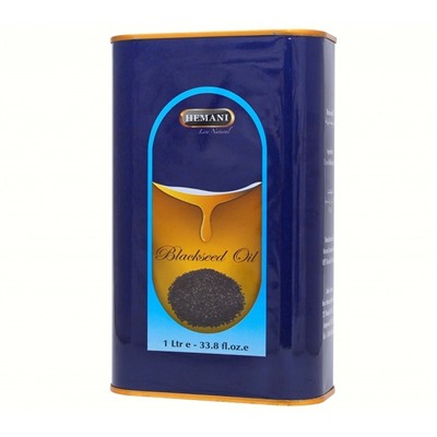 BLACK SEED OIL, Hemani (Масло ЧЁРНОГО ТМИНА, Хемани), железная банка, 1 л.