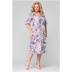 Мишель стиль 1124 серо-розовый, Платье