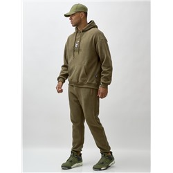 Спортивный костюм мужской демисезонный на флисе цвета хаки 332Kh