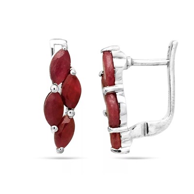 Серьги из серебра рубин корунд, Стелла