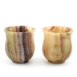 Подарочные стаканы из оникса 2 шт (65*65*70мм) уп. бархат