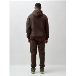 Спортивный костюм мужской демисезонный на флисе коричневого цвета 332K