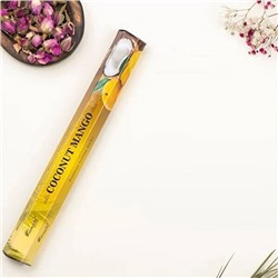 Premium Incense Sticks COCONUT MANGO, Aromatika (Премиум ароматические палочки КОКОС МАНГО, Ароматика), шестигранник, 20 г.