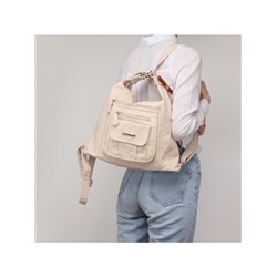Сумка женская искусственная кожа Guecca-1663  (рюкзак change),  2отд,  св,  бежевый 236027
