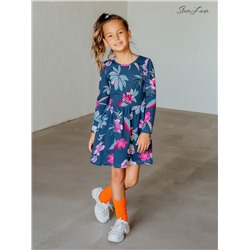 Платье Эля экзотика на зеленом