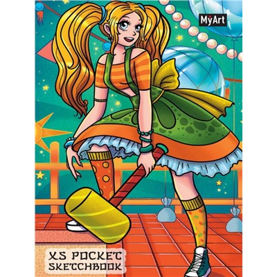 MyArt. XS Pocket СКЕТЧБУК. Аниме. Девушка с молотом