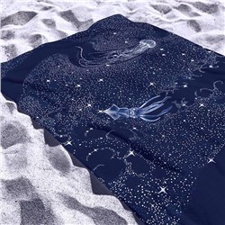 Полотенце банное "На море"- синяя ночь 80*150 см. вафля хлопок 100%