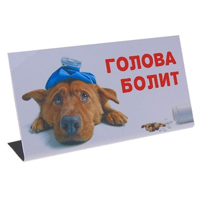 Табличка на стол "Голова болит"