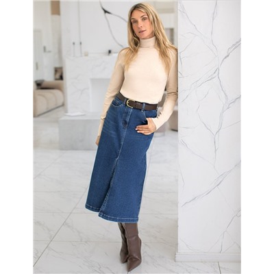 Водолазка тонкой вязки из хлопка с нейлоном